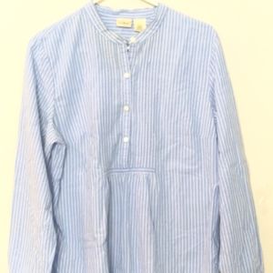 L.L.Bean L-reg. blue/white striped women's 100% cotton.
